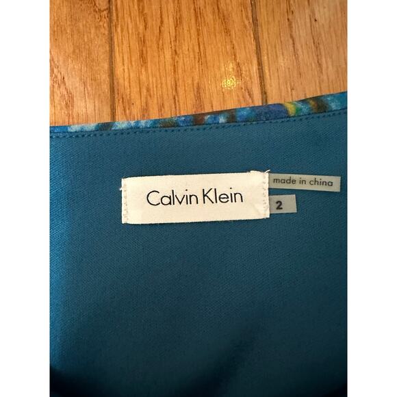 Calvin Klein Blue Animal Print Sheath Dress Size 2 NWT - Picture 6 of 8